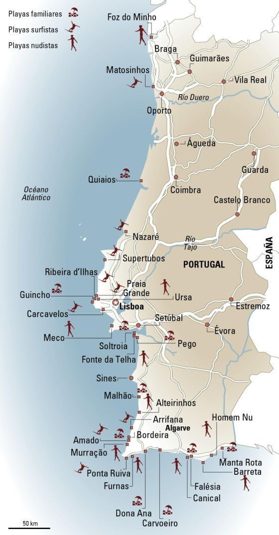 Playas Portugal Mapa